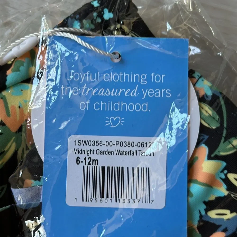 Ruffle Butts Waterfall Tankini‎ Midnight Garden 6-12 Months NWT in packaging